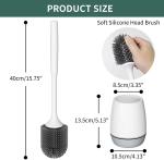 2 Pack Silicone Toilet Bowl Brush With Ventilated Drying Holder