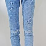 Blue Breathable Pencil Pants Skinny fit bootcut jeans for woman
