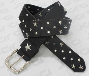 Wholesale Black PU Mens Casual Belts With Decoration Of Star Metals &amp; Diamonds from china suppliers