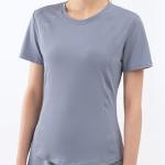 Waist Closing Sports Short Sleeve T Shirt Women'S Casual Loose Mesh Top