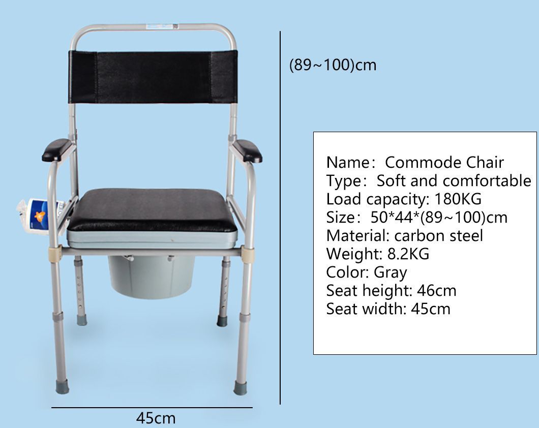 Toilet Chair Folding Toilet Stool Elderly Chair Thickened Toilet Stool with Potty Pregnant Woman