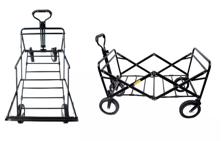 Green Four Wheel Heavy Duty Collapsible Wagon Large Capacity Versatile