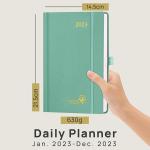 Light Green 2023 A5 Planner 80GSM Ivory Paper Leatherette Paper Hardcover