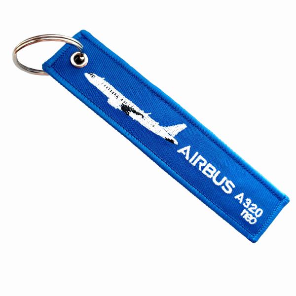 Airbus A320 Precision Embroidery Keychain | Aviation-Grade Fabric + Reinforced