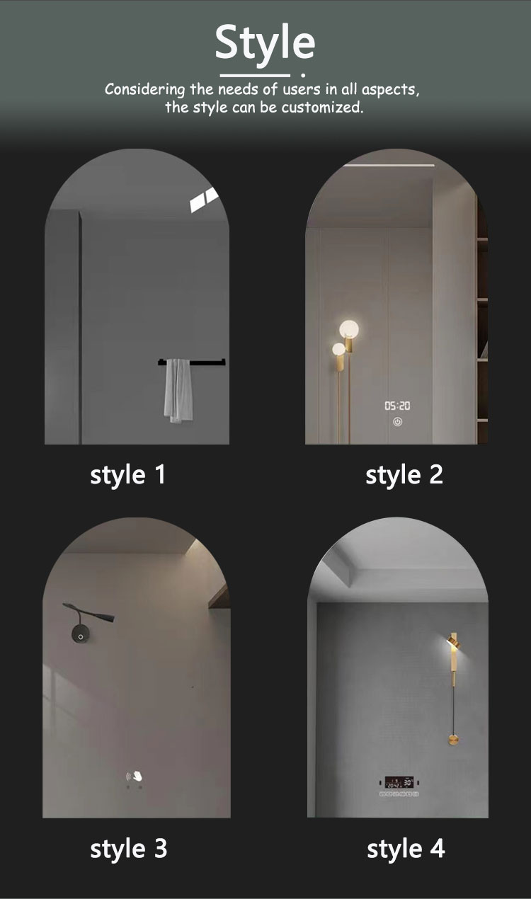 Hotel Home Bathroom Decoration Modern Design Touch Screen Smart Mirror With LED Lights and Sensor Switch