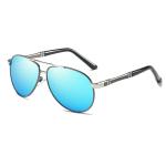 Color Film Glasses Case Men'S Metal Frame Polarized Sunglasses UV400 Resin Lens