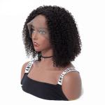 150% Density Lace Front Human Hair Wigs / Indian Remy Human Hair Kinky Curly