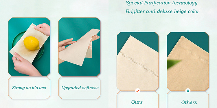 Durable 4 Ply Unbleached Facial Tissue , Tear Resistant Facial Paper Tissue