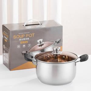 Wholesale Wholesale Top Seller Double Bottom Induction Stew Pot Shabu Pot Stainless Steel Cooking Stock Soup Pot from china suppliers