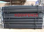 Studded 6ft Green Painted Use Steel Fence Posts For Wood Fences / Garden