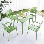 Patio Dining Chairs And Table Set Modern Aluminum Metal Garden Outdoor
