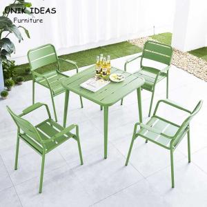 Wholesale Patio Dining Chairs And Table Set Modern Aluminum Metal Garden Outdoor 61x61x84cm from china suppliers