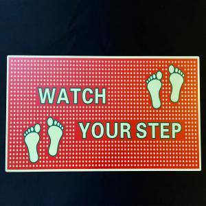 Wholesale Aluminum Photoluminescent Signage Silk Screen / UV Printing Watch Your Step Sign from china suppliers