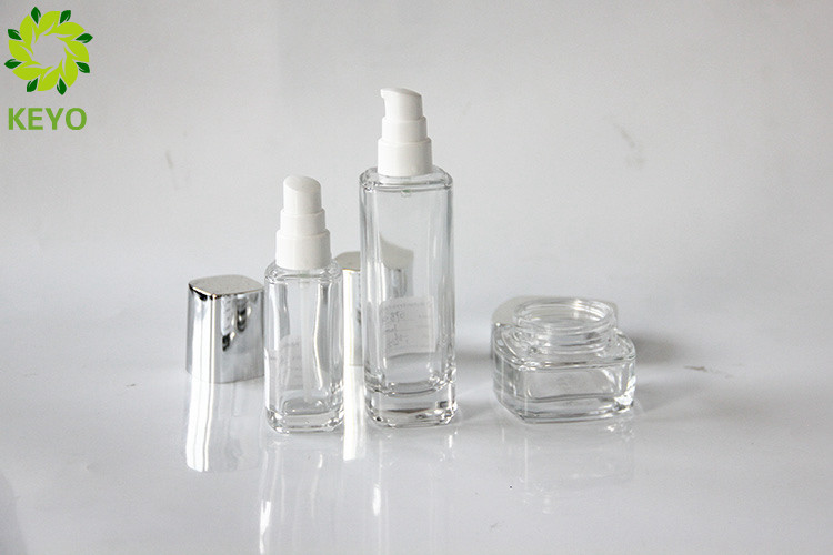 Customizable Square Glass Foundation Bottle 50g 40ml 100ml Size Optional