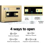 Dual Alarm Office Safe Box H250mm Solid Steel Biometric Fingerprint Lock