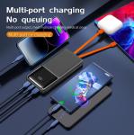 10000 mah 22.5W portable battery with built in cable for outdoor used
