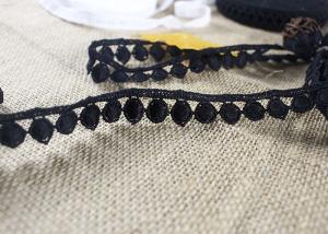 Wholesale Water Soluble Flat Ball Black Lace Trim By The Yard , Chemical Polyester Lace Ribbon from china suppliers