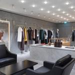 Round Showroom Readymade Garment Rack Display Case Scarf Curtain Shiny Gold