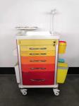 Red Dispensing Anesthesia Cart Aluminum Steel ABS Material