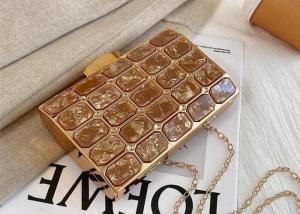 Wholesale Brown Acrylic Gold Handbag Frame DIY Metal Clutch Frame from china suppliers