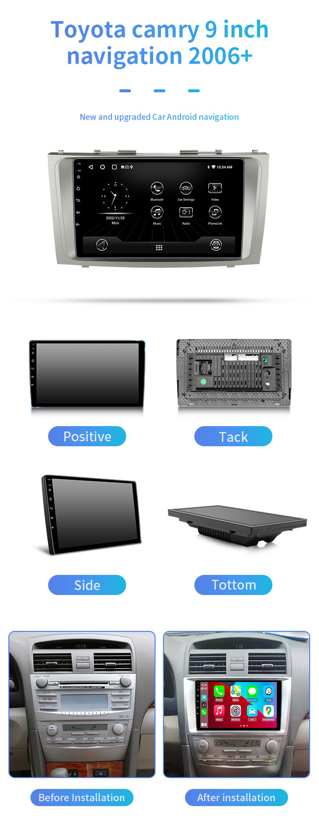 TS10 7862 Chip DSP Car DVD Player For Toyota Camry V30 2000 2001 2002 2003 2005 Wifi GPS Navigation