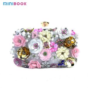 Wholesale Handmade Sequin and Beaded Flower Crystal Clutch Bag for Ladies Sophisticated Design from china suppliers