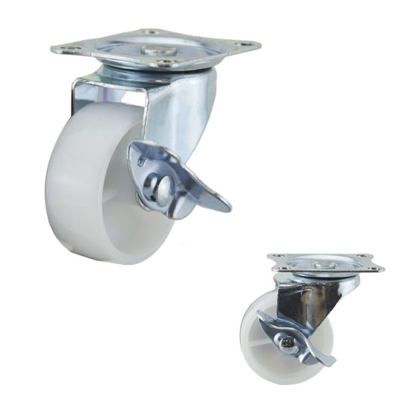 2in 66lbs White PP Direction Wheel Rigid Light Duty Casters For Sale