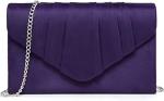 DASEIN WOMEN'S EVENING BAG PLEATED ENVELOPE CLUTCH HANDBAG WEDDING PARTY BRIDAL