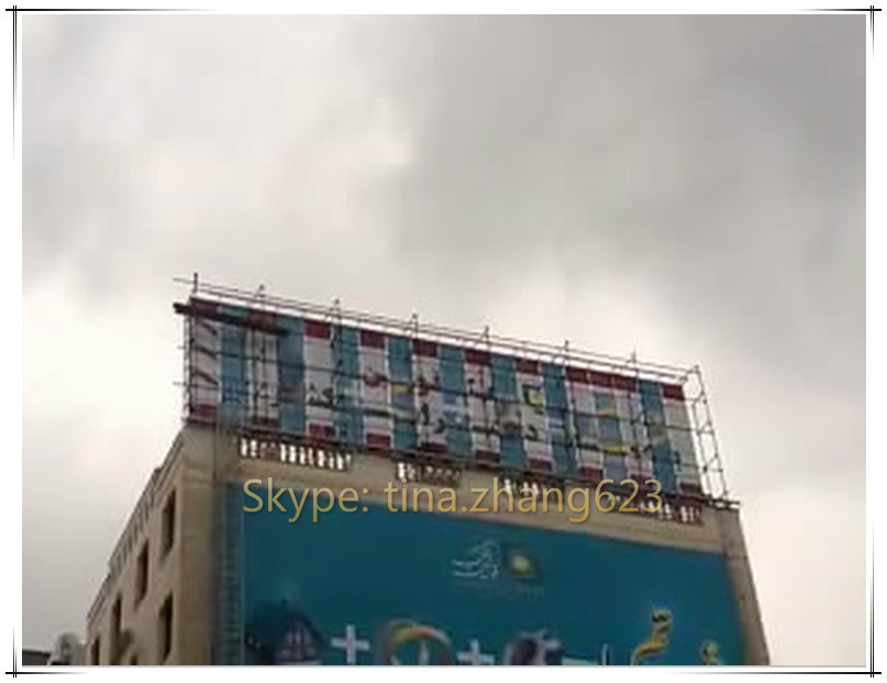 Creative big matrix trivision billboard for building design