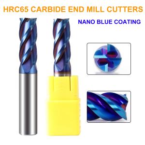 Wholesale 4Flute HRC65 Carbide End Mill Cutters with Nano Blue Coating for Mould Steel/Stainless Steel and Other Hard Metals from china suppliers