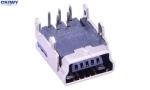 Mini 90 Degree Micro USB Connector Patch Cell Phone Socket Rated Voltage 30V