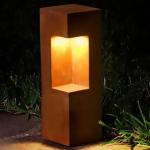 Corten Steel Led Garden Bollard Lights Outdoor Create Inviting Ambiance