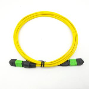Wholesale MPO-MPO female MPO MTP cable SM 12 core patch cord yellow cable 10M from china suppliers