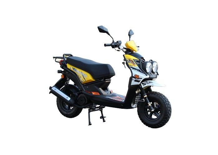 gas motr scooter 125cc 150cc GY6 engine 152QMI 157QMJ alloy wheel yellow plastic body