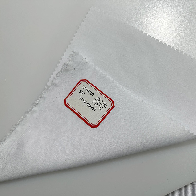Bleached Polyester TC Cotton T90/C10 45*45 133*72 150CM TC Polyester Cotton