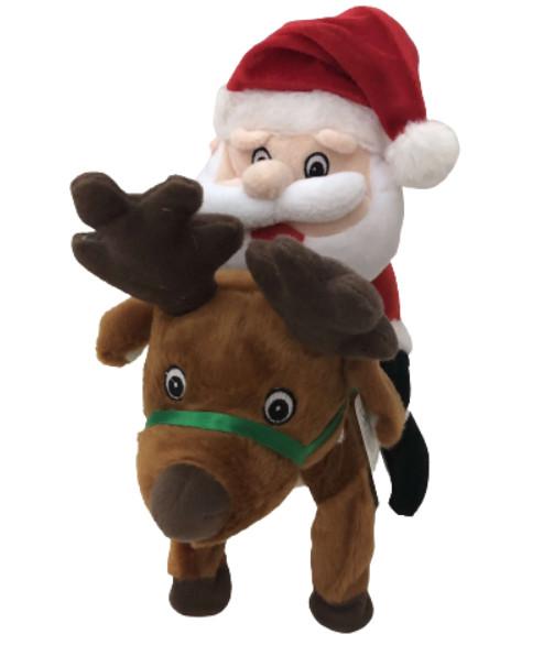 0.35M 1.45ft Walking Singing Santa Claus Musical Toy Christmas Moose Stuffed