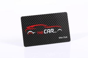 Wholesale Scratch Resistant Black PVC Business Cards , 85x54x0.5mm Carbon Fiber Member Cards from china suppliers