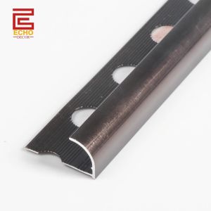 China Dark Brown Aluminum Round Edge Tile Trim 2.5m for Wall Protection on sale China Dark Brown Aluminum Round Edge Tile Trim 2.5m for Wall Protection on sale