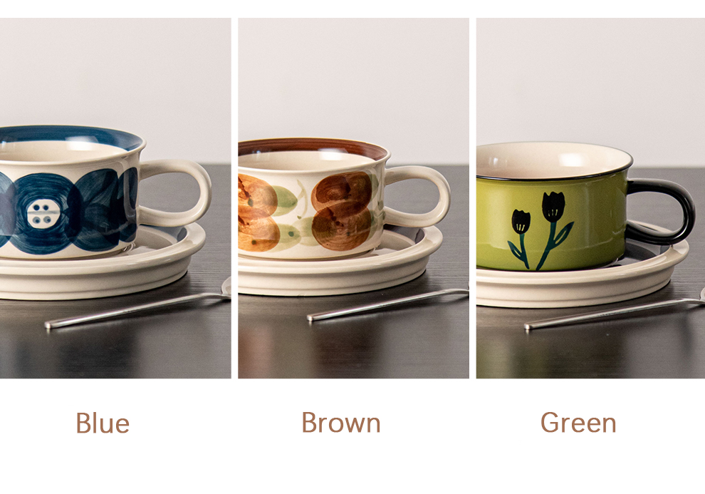 250ml Porcelain Tea Cups And Saucer Set Decorative Ceramic Coffee Cups And Saucers For Business Gifts