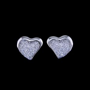Wholesale Heart Shape Silver Cubic Zirconia Earrings / S925 Plating White Gold Earrings For Lady from china suppliers
