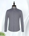 Men's Blue Stripe Long Sleeve Non-ironing Formal Bamboo Fiber Dress Shirt for