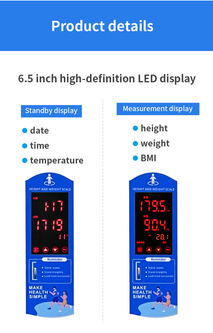 Coin Operated Ultrasonic Height Weight bmi Scale with Printer