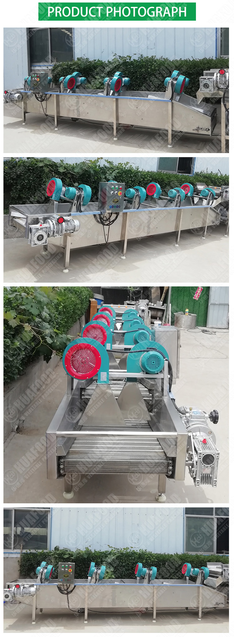 1000KG/HR Food Drying Machine Ozone Vegetable And Fruit Cleaner