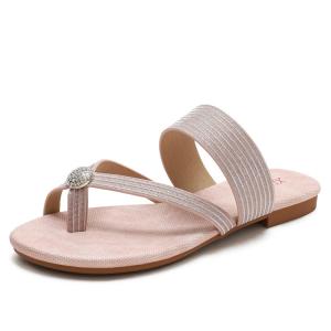 Wholesale BS062 Simia Flip-on Sandals Women 2020 Summer European and American New Rhinestone Vacation Beach Flat Women All-m from china suppliers