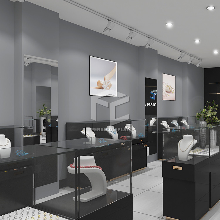 Display Showcase For Jewelry Shop Furniture MDF 20mm Thick Monomer Design