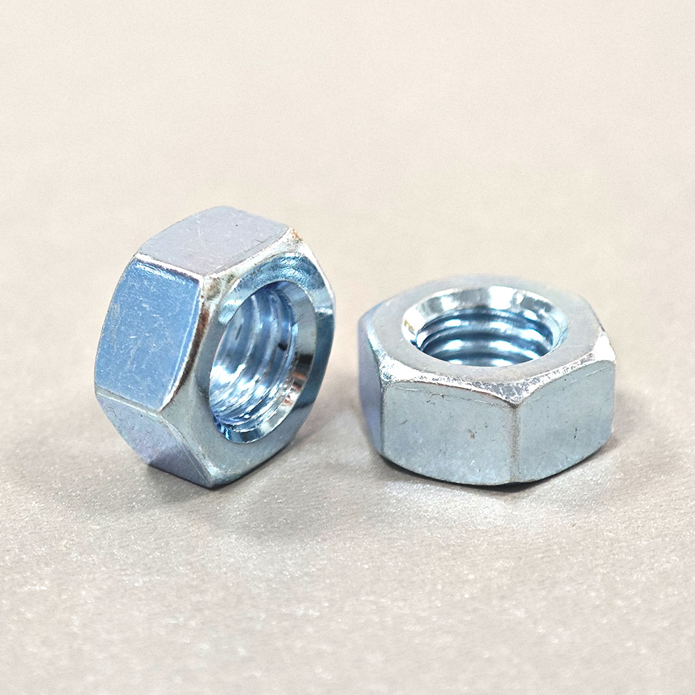 Blue Zinc Carbon Steel Hex Nut Metric Measurement For General Industry Needs