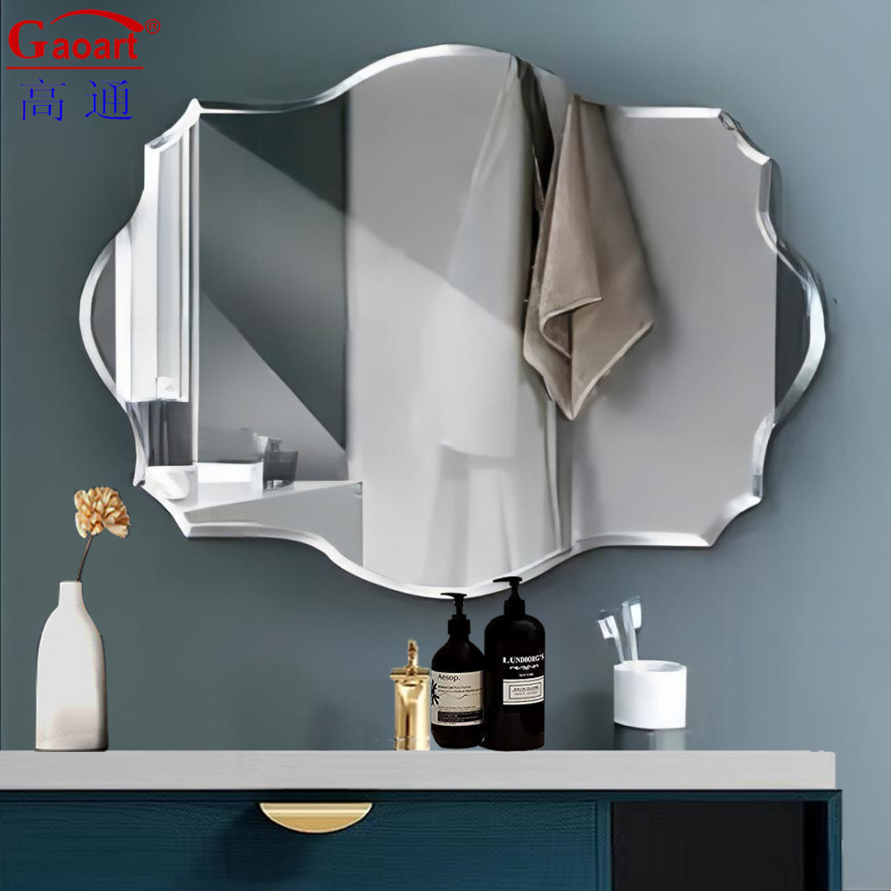 Bath Hair Salon Long Furniture Half Round Irregular Mirror Perfect for Wall Home Décor