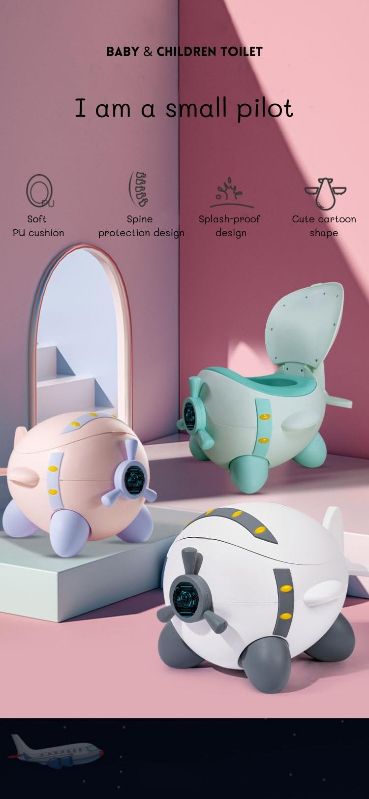 Soft PU Airplane Design Baby Potty Training Toilet with Custom Logo