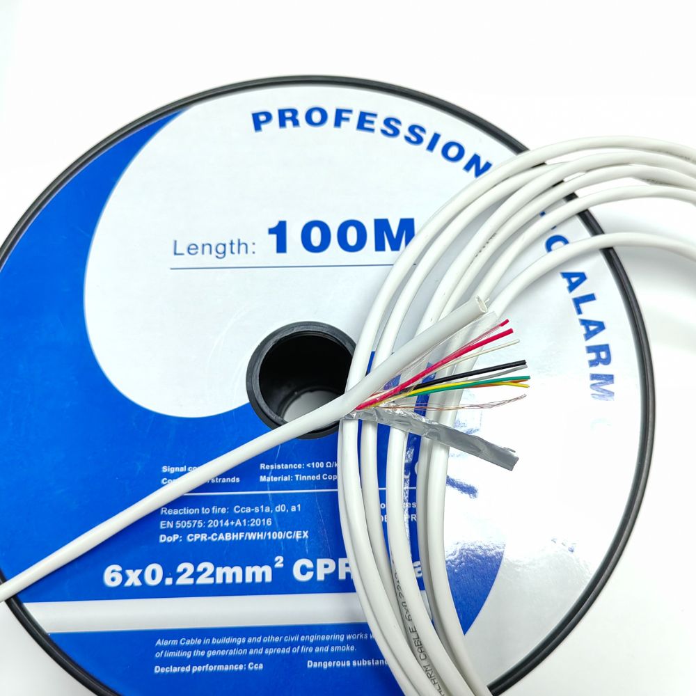 Europe Market 4x0.22 6x0.22 CPR Cca Eca PVC Jacket Al/Foil Shield Alarm/Security Cable
