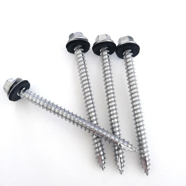 AISI 410 Type 17 Roofing Screws , ANSI Hex Washer Head Self Driving Screw SUS410
